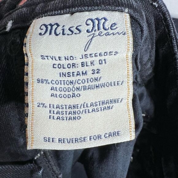 Miss Me Skinny Jeans Black Flap Pockets Size 28 - Picture 11 of 16